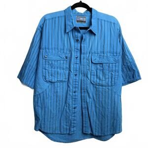 Vintage 1990s pin-striped bugle boy pocketed button shirt XL